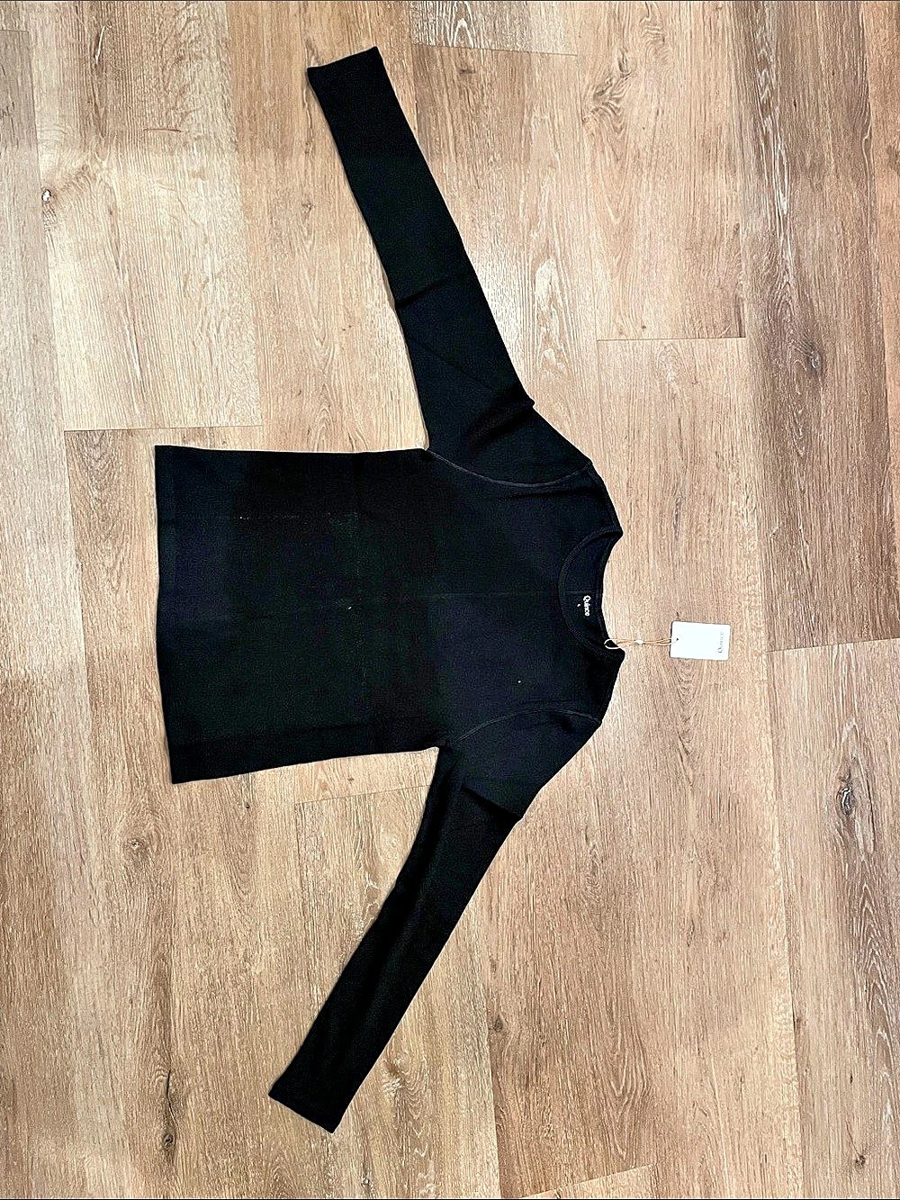 Quince Organic Cotton Micro-Rib Long Sleeve Tee Long Sleeve Tee in Black Size